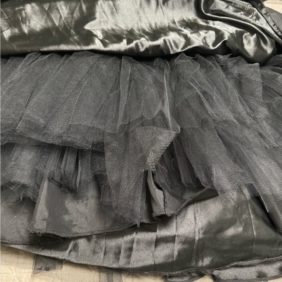 Jovani One Shoulder Black Blue Embroidered Gown - Picture 8 of 9